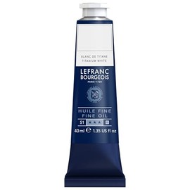 Lefranc Bourgeois - Pittura a olio fine di qualità, resistente alla luce e di consistenza uniforme, tubo da 40 ml, ideale per tele e tavole, Bianco Titanio