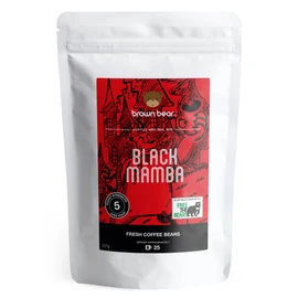 High Caffeine Strong Robusta Strongest Coffee Beans 227g - Brown Bear Black Mamba Blend - For All Coffee Machines - Our Very Strongest Coffee Ever - Extra Strong Dark Roast Crema - Strength 5