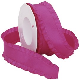 Morex Ribbon 96509/15-606 Double Ruffle Ribbon, 1 1/2-Inch by 16.5-Yard, Fuchsia