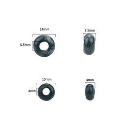 BEADIA Piedra redonda de ágata india natural con agujero grande (4 mm) abalorio sueltas semipreciosas para hacer joyas, 10 x 4 mm, 24 piezas