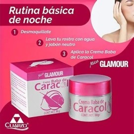 Crema Baba de Caracol Glamour 90g Reduce Acné Cicatrices Manchas Hipoalergénica                                                                       