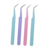 Gatuida 4Pcs Curved Tweezers Stainless Tools for Nail Art Scrapbooking