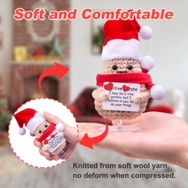 CoFuBcad Christmas Crochet Potato Funny Crochet Animal with Emotional Support Card, Handmade Featured Christmas Decorations, for Friends and Family