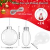 KIMOBER 24PCS Plastic Discs Ornaments,3.15 Inch Clear Flat Sphere Fillable
