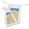 Lunarable Footprints in the Sand Fabric Pouch Set of 2,