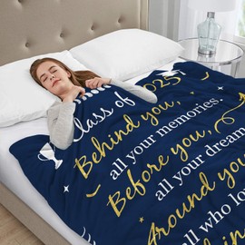 AJIIUSV Graduation Gifts Blanket 50"x60", 2025 Graduation Gifts for Her Him for High School/College/PHD
