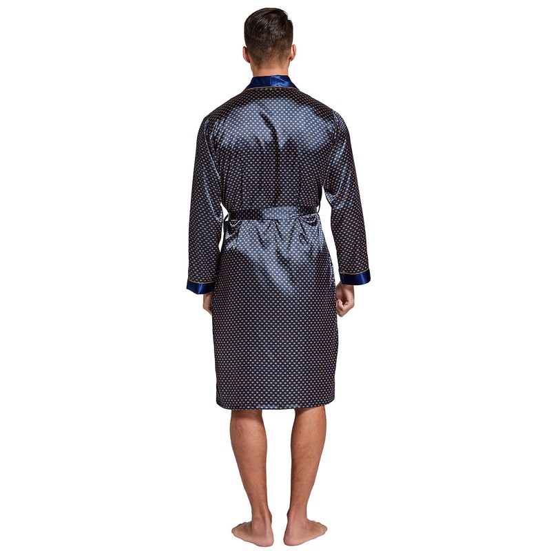 Tony & Candice Men's Satin Robe Lightweight Long Sleeve Silk