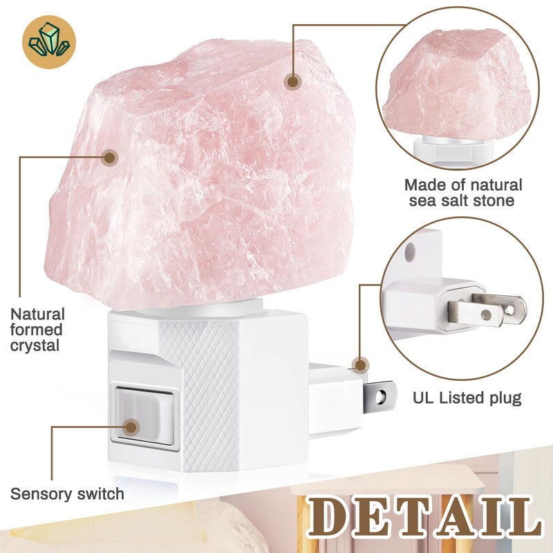3 Pack Himalayan Salt Lamp Night Light Crystal Night Light