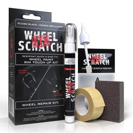 Wheel Scratch Fix® Gloss Black Touch Up Paint for Cars - DIY Alloy Wheel Repair Kit, Curb Rash Remover with Fast-Drying Pen - Long-Lasting OEM Finish Car Rim Paint for Scuffs and Chips at Home (Gloss Black)