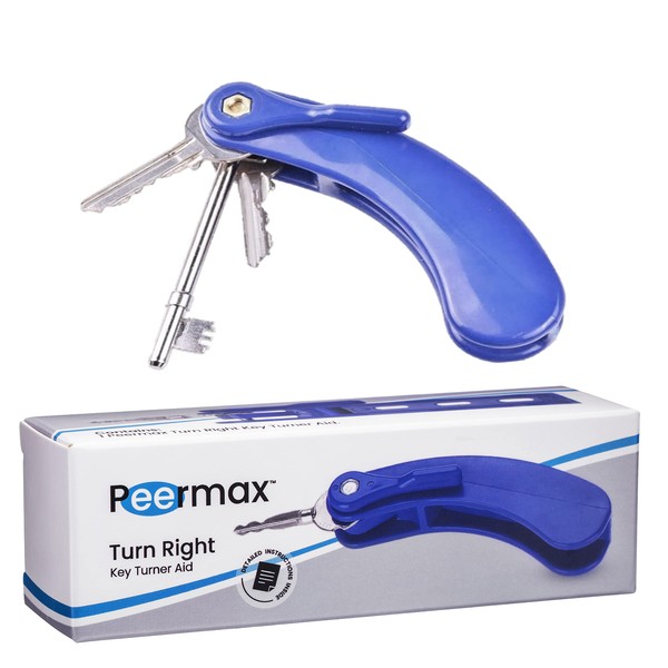 Peermax Turn Right Key Turner Aid for People with Arthritis or weak Hand Grip | Assist Devices for Elderly and Seniors Key Holder Tools for Hands | aids for Disabled or Handicapped | fits 3 Keys (1)
