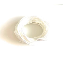 Angel Malone 10 Mtrs. X 2mm Premium Quality Kumihimo Rattail Satin Cord Jewellery Making - UK Seller (White)