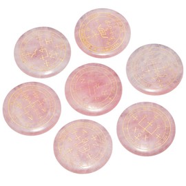 mookaitedecor Chakra Stones Set Engraved Polished Reiki Chakras Healing Stones Palm Stones for Reiki Balancing