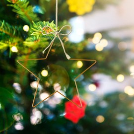 FAVOMOTO Pentagram Shaped Macrame Home - Star Wire Wreath Frame Metal Star Wreath Frame Wire Wreath Shape Pentagram Shaped Macrame Power Rings for Home New Year Holiday