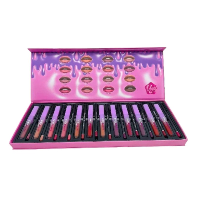 Eco R Estuche 12 Lipgloss + 12 Lip Liner Brillo