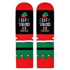 HAPPYPOP Christmas Gifts Stocking Socks for Kids - Elf Gifts Little Elf Socks for Boys Girls, Xmas Stocking with Greeting Card for Tweens