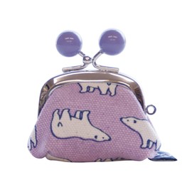 Goshikihanpudo 100077 Animal Series Mini Coin Purse (Beaded), Polar Bear
