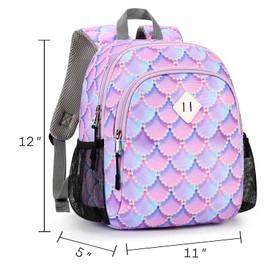 STEAMEDBUN Toddler Backpack for Girls 2-4: Mermaid Backpack for Girls - Preschool Kindergarten Backpack - Mini Backpack for Kids 4-6