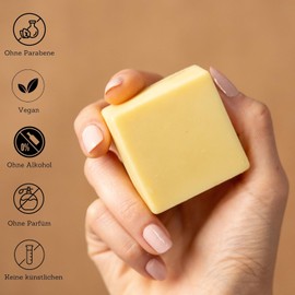 Vegan Solid Hair Balm 60 g with Bıttım Oil, Vanilla Oil, Peppermint Oil, Soy Oil and Panthenol | Moisturising and Regenerating for Dry Hair, Women's Hair Cosmetics