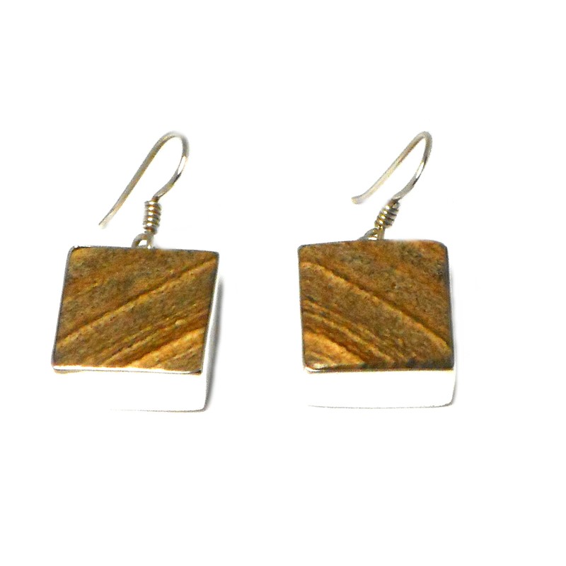 Picture Jasper Sterling Silver 925 Earrings – (PJER1102161)