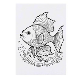 Large 'Swimming Fish' Temporary Tattoo (TO00074453)