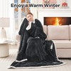 Heated Blanket Wearable Electric Blanket with Foot Pocket and Sleeves,