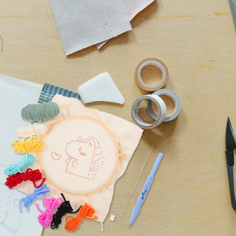 Operitacx Complete Punch Embroidery Kit 100 Patterns Craft Kit for