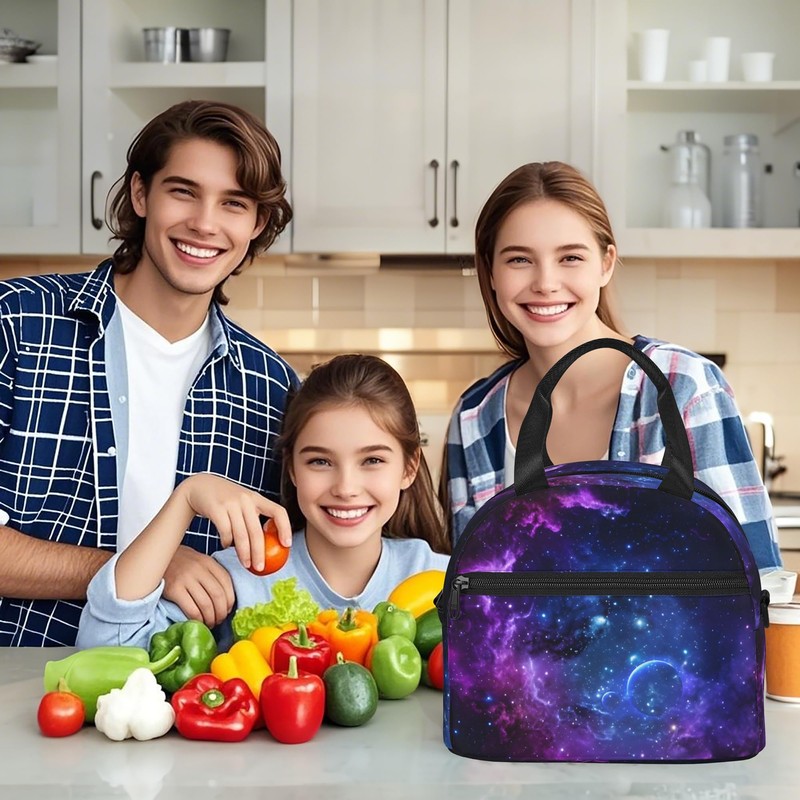 Galaxy Space Sky Insulated Lunch Bag, Reusable Portable Thermal Leak-Proof