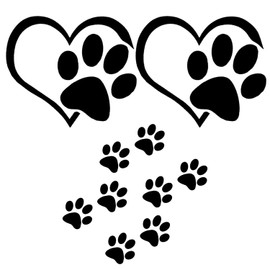 3PCS Paw Print Car Stickers, Dog Paw Stickers, Cat Scratch Stickers, Love Stickers, Cute Stickers, Waterproof Stickers, Suitable for Cars and Motorcycles