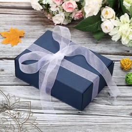 Yicoovey White Transparent Organza Ribbon, 45m x 2cm Wedding Gift Ribbon, Chiffon for DIY, Invitations, Party, Wedding, Gifts, Crafts Decoration