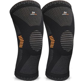 AetherGear Compression Knee Sleeve Brace Support (2 Pack) for Sports, Running, Workout | Knee Braces for Men and Women with Superior Knee Support and Compression (M)