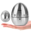 Egg Kitchen Timer Cute Manual,Stainless Steel Metal Mechanical Visual Countdown