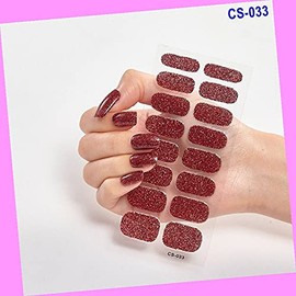 16pcs Glitter Pure Color Full Nail Wraps Nail Polish Art Sticker Cs033 for Nails Design Nail Art Stickers Decals Supplies Manicure Tips Sticker Colorful for Nail Decorations