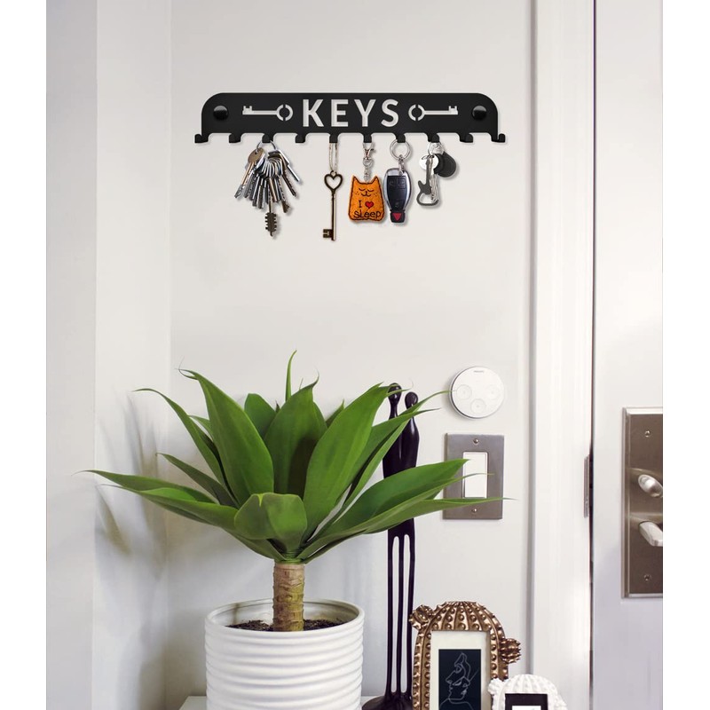 SirHoldeer Modern Key Holder Wall Key Hanger with 10 Hooks,