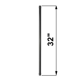 Baluster 3/4" Round x 32" Long, Powder Coated Black - RDPS32 (10 pcs)