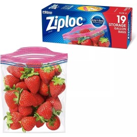 SC Johnson Ziploc Gallon Food Storage Bags, Grip 'n Seal Technology for Easier Grip,...
