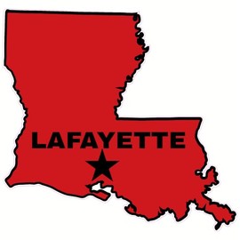 U.S. Custom Stickers Lafayette Louisiana State Shaped Sticker Pack 3 Inch (5 Pack)