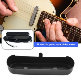 ECSiNG 2PCS Guitar Neck Pickup Cover Compatible with TL Tele Telecaster Style Electric Guitar Replacement Accessories Metal Black