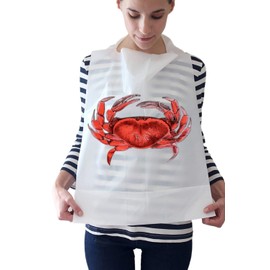 Sandhill Tools Disposable Crab Adult Bibs with Pocket, 22" x 16" with 4" Crum Catcher Pocket (Pack of 40)