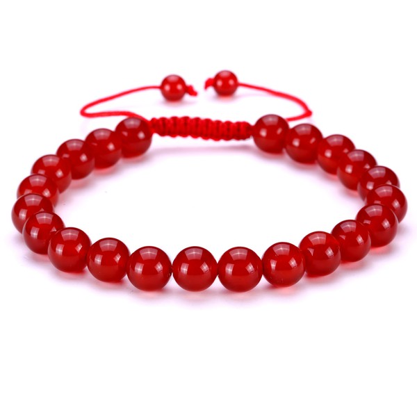 BRCbeads Gemstone Bracelets Red Agate Natural Gemstones Enhance Color Birthstone