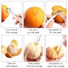 2 Pack, Stainless Steel Orange Peeler Knife – Multi-Functional Citrus