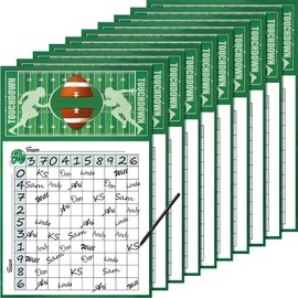 Zonon 10 Pieces Square Game Sheet Posters Football Game Squares 100 Grids Score Record Posters Football Party Sports Games Decorations for Match Party, 11 x 17 Inches