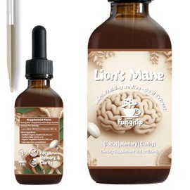 FUNGISIP Lion's Mane Tincture – Organic Mushroom Extract, Boost Focus & Mental Clarity, High Potency