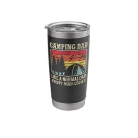 Tent Camping Husband Dad Father Family Vintage Retro Camping Stainless Steel Insulated Tumbler