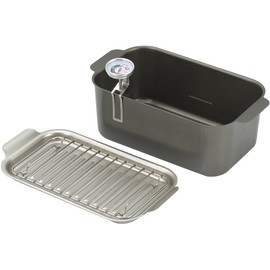 Shosai-tei TP-16 Square Shaped Tempura Pot with Lid (with Thermometer)