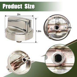 WB03X29300 for GE Gas Stove Knobs Stainless Steel Gas Range KIP 5T06 Cooktop Replacement JGP3030SL1SS JGP3030SL2SS JGP3036SL1SS 5 PCS
