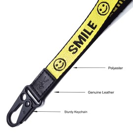 TOOLIN Neck Strap Keychain for Women and Men, Lanyard for Keys, ID Card Holde, Wallets and ID Card Holder, yellow