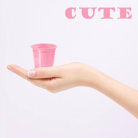 HAOZAN 100ct 2oz Mini Light Pink Shot Glasses, Disposable Small Plastic Cups for Parties, Weddings, Events – Bulk Pack