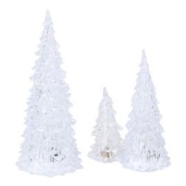 HOMSFOU Lighted Christmas Tree 3pcs Mini Tabletop Acrylic Christmas Tree Glowing Christmas Tree Light Up Xmas Tree for Holiday Christmas Table Centerpieces Decoration