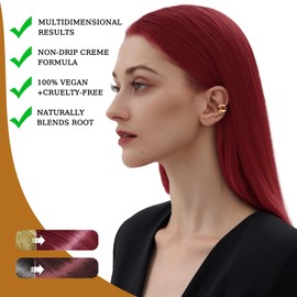 Fedulili Instant Red Wine Hair Dye - 3 In 1 Root Touch Up, Natural Plant Burgundy Color for Treated Hair, At-Home Dye Kit 500ml