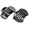 Black Plastic Barrette Hairpin Clamp Hair Claw Clip 2 Pcs for Ladies